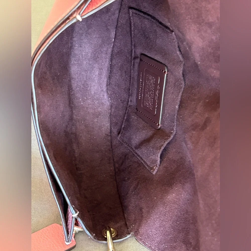 COACH Ellen Pebble Leather Flap Crossbody Bag in Bubblegum Pink - Picture 9 of 12